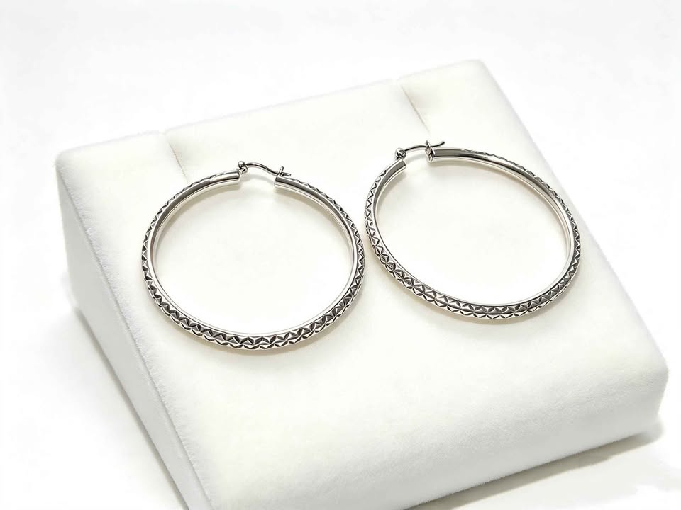 Plata par arracadas .925 12.1g ancho 5.5cm largo 6.5cm USADA