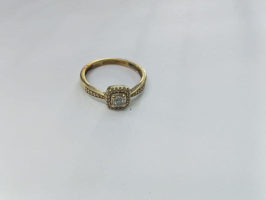 ✨ Anillo Solitario Oro 10k – Talla 6.5