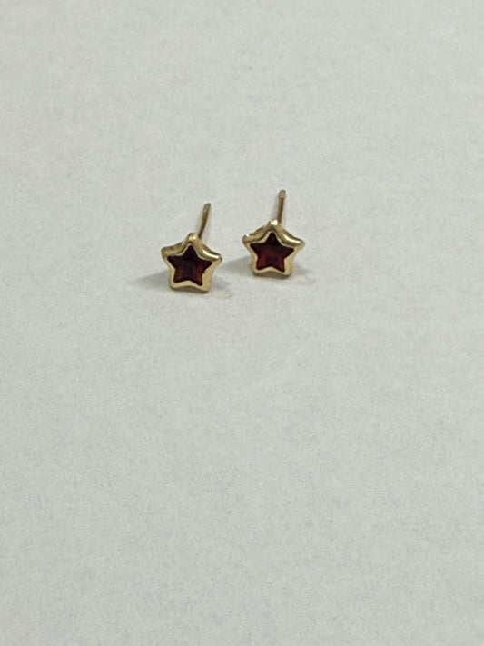 PAR DE BROQUELES DISEÑO ESTRELLA EN ORO DE 10 K