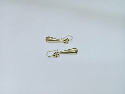 par aretes de oro 10k - diseño gota