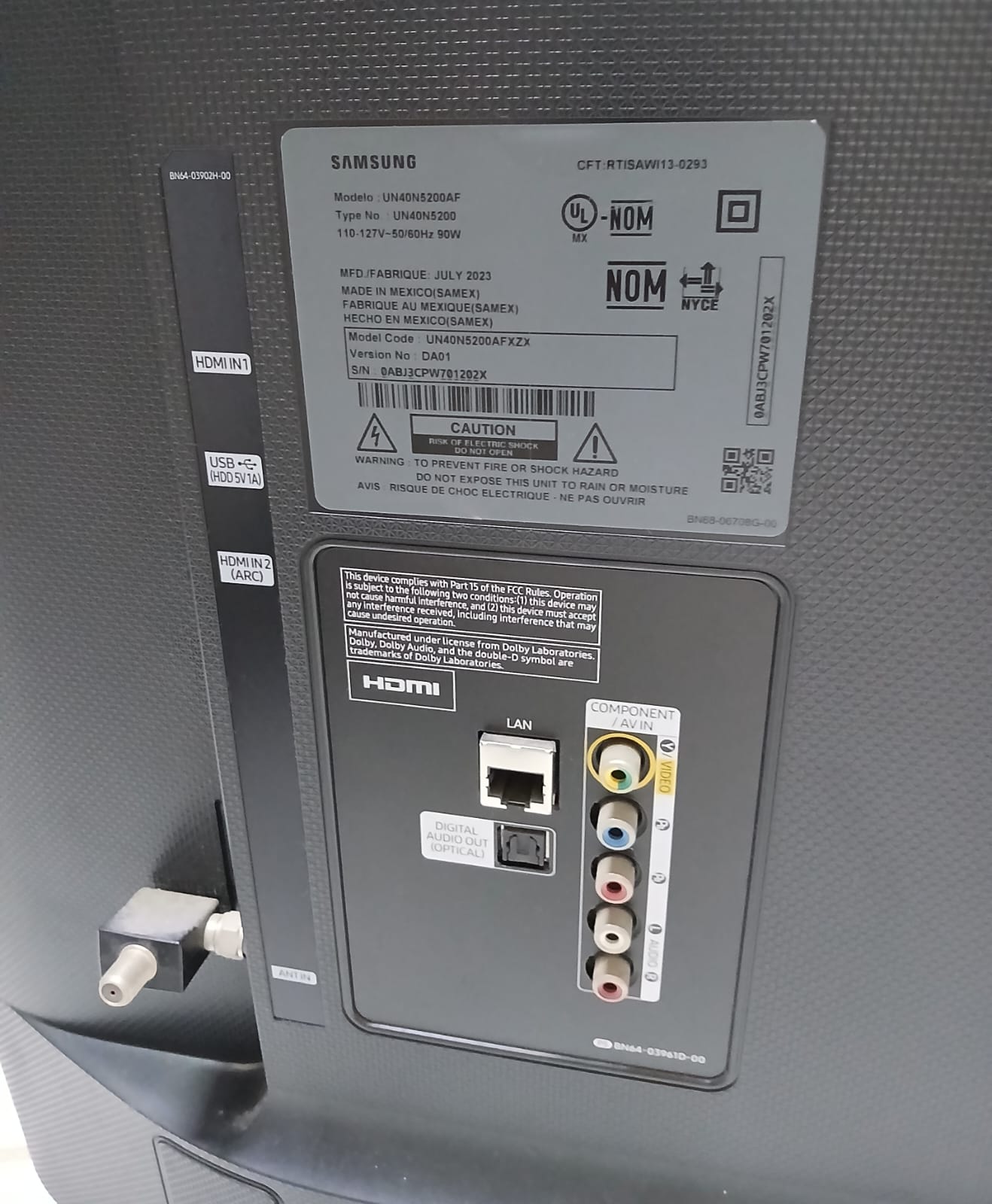 Smart tv Samsung 40 pulgadas con control, usado