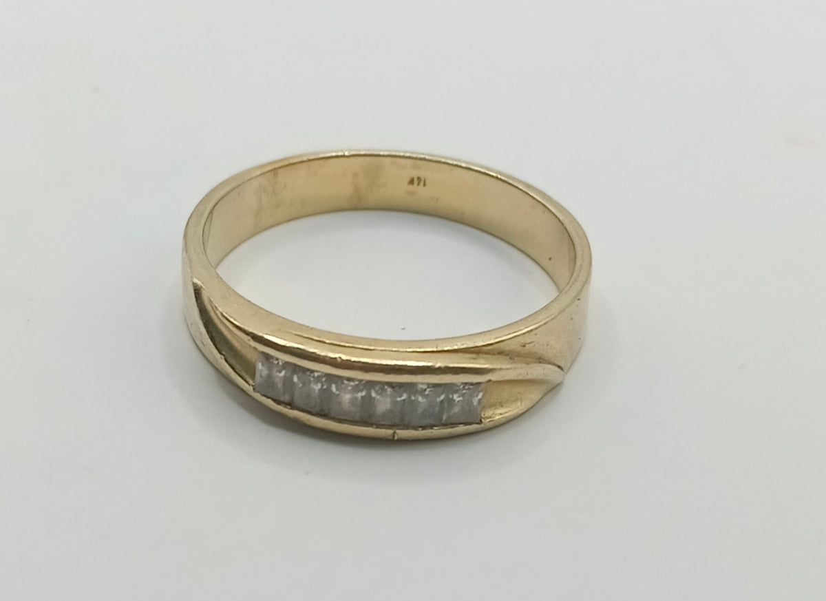 Argolla con sinteticos ORO 14k peso 4.7gr