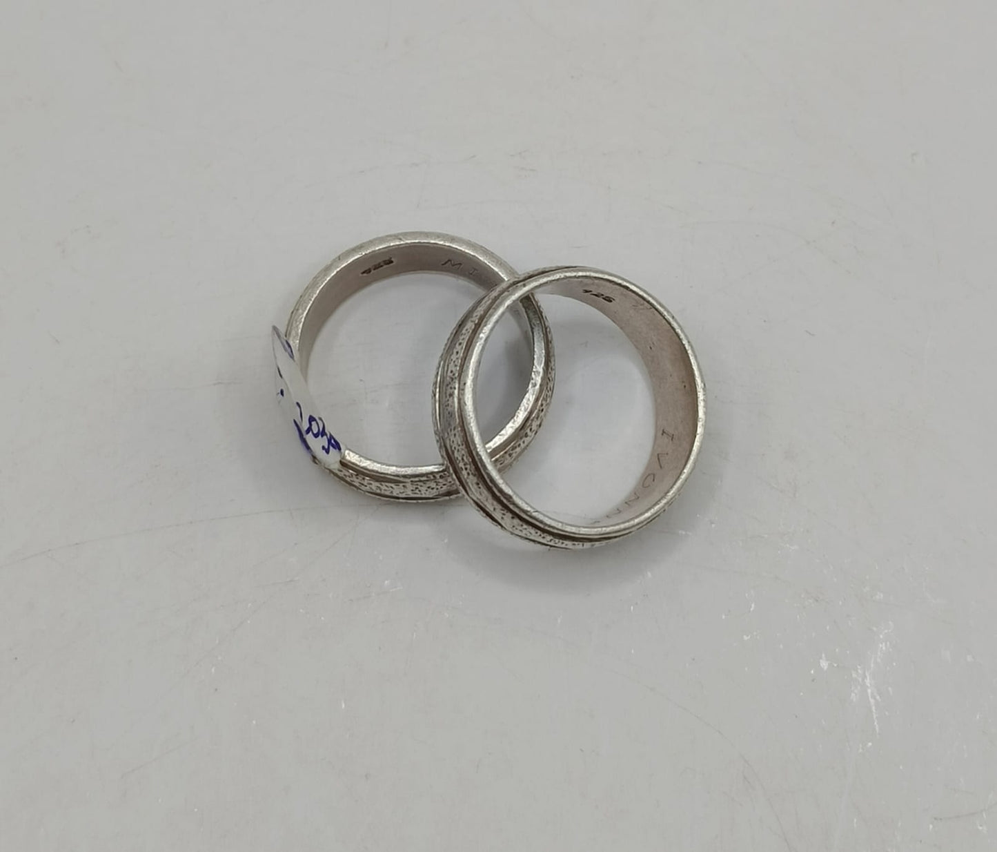 Argollas grabadas PLATA 925 peso 11.2gr #7, usado