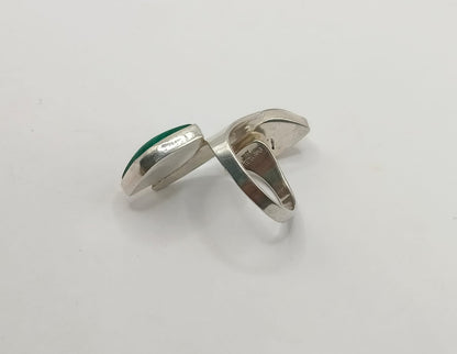 Anillo sinteticos verde PLATA 925 peso 8.4gr