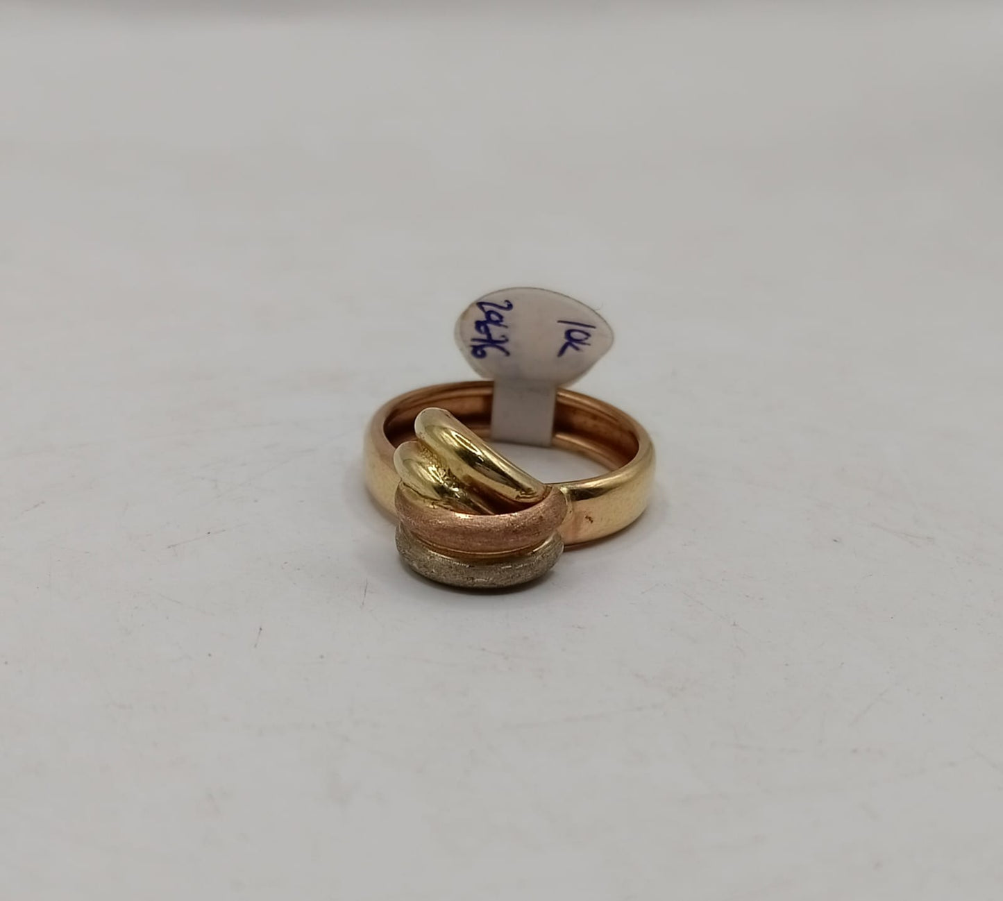 Anillo 4 tonos ORO 10k peso 2gr, usado