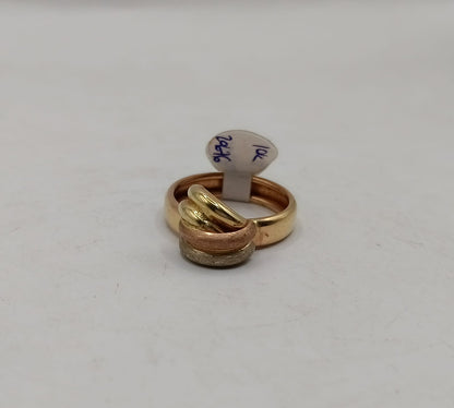 Anillo 4 tonos ORO 10k peso 2gr, usado