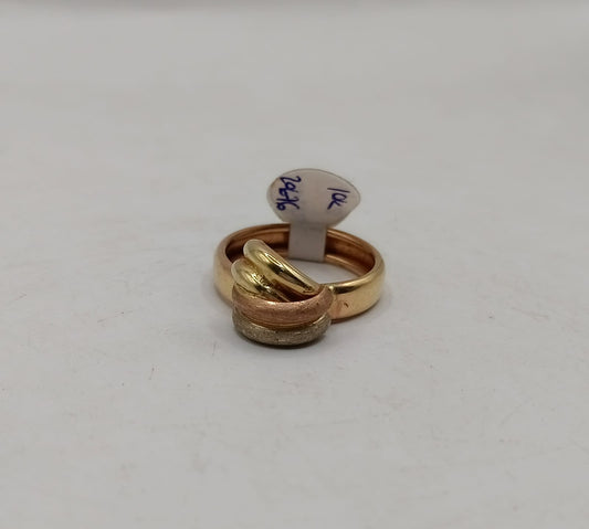 Anillo 4 tonos ORO 10k peso 2gr, usado
