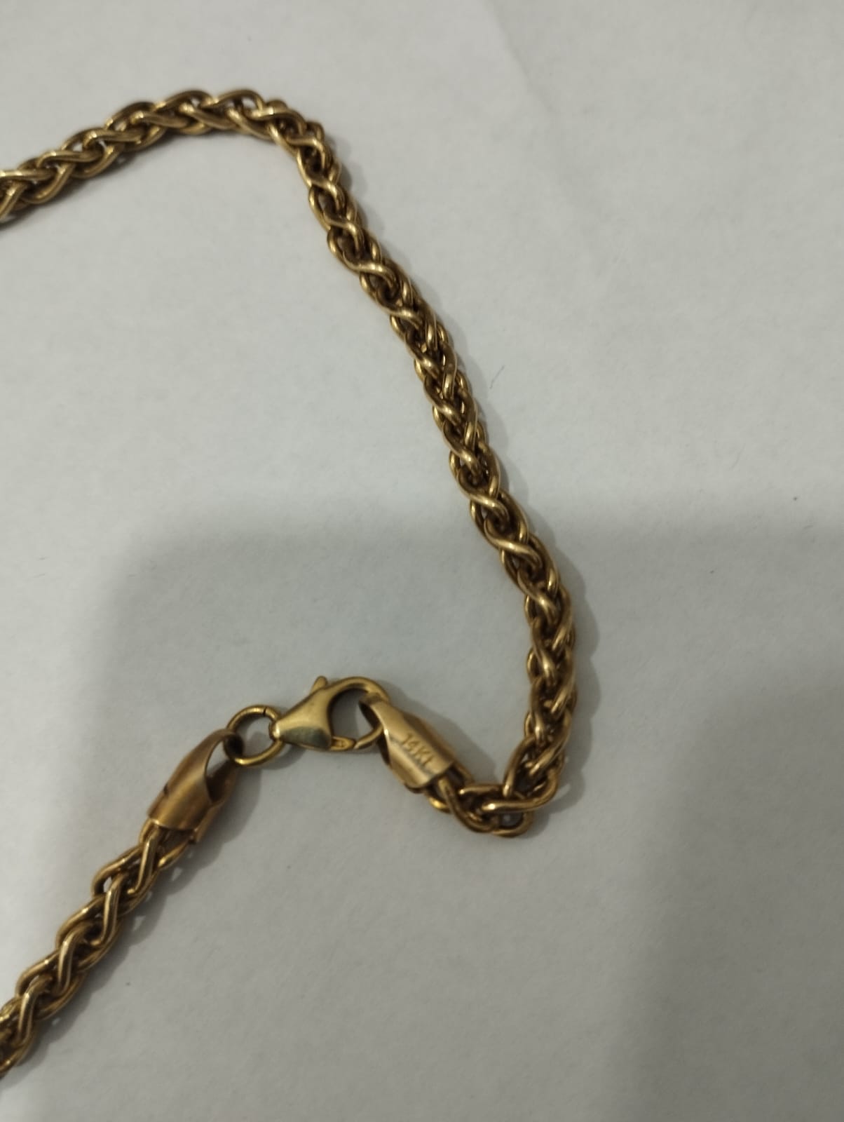 ✨ Cadena Trenzada de Oro de 14 Kilates ✨