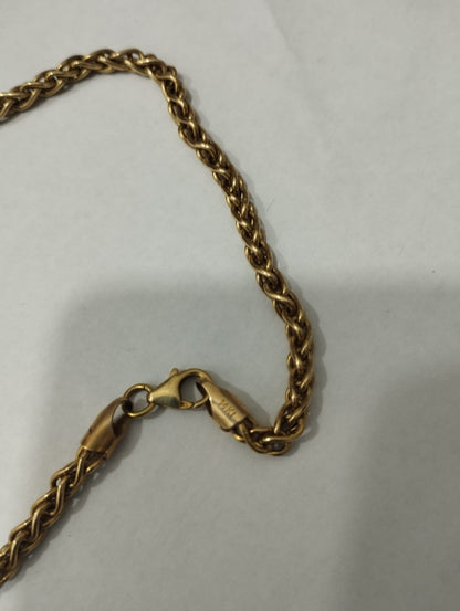 ✨ Cadena Trenzada de Oro de 14 Kilates ✨