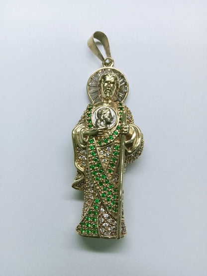 Dije de Oro 10k San Judas Tadeo con Piedrería – 11.7 g