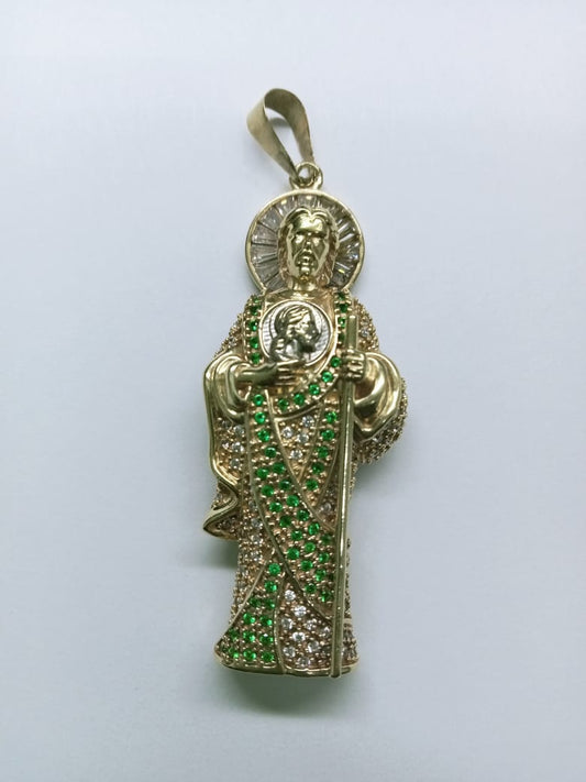 Dije de Oro 10k San Judas Tadeo con Piedrería – 11.7 g