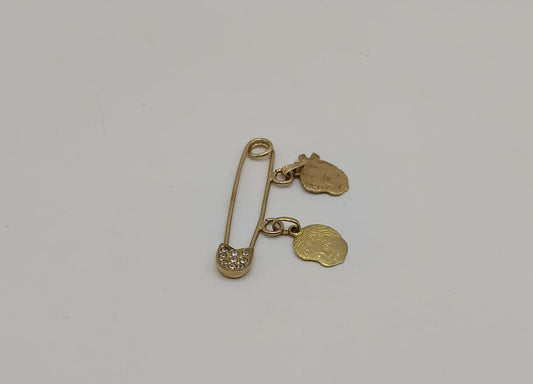 Seguro con dijes ORO 10k peso 4.3gr, usado