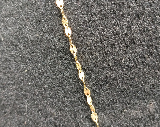 Cadena eslabon hoja ORO 14k peso .8gr, usado