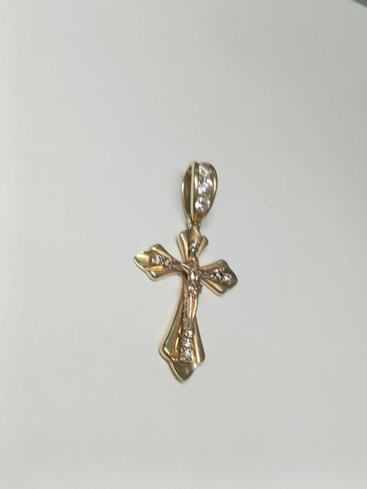 dije oro 10k diseño cruz