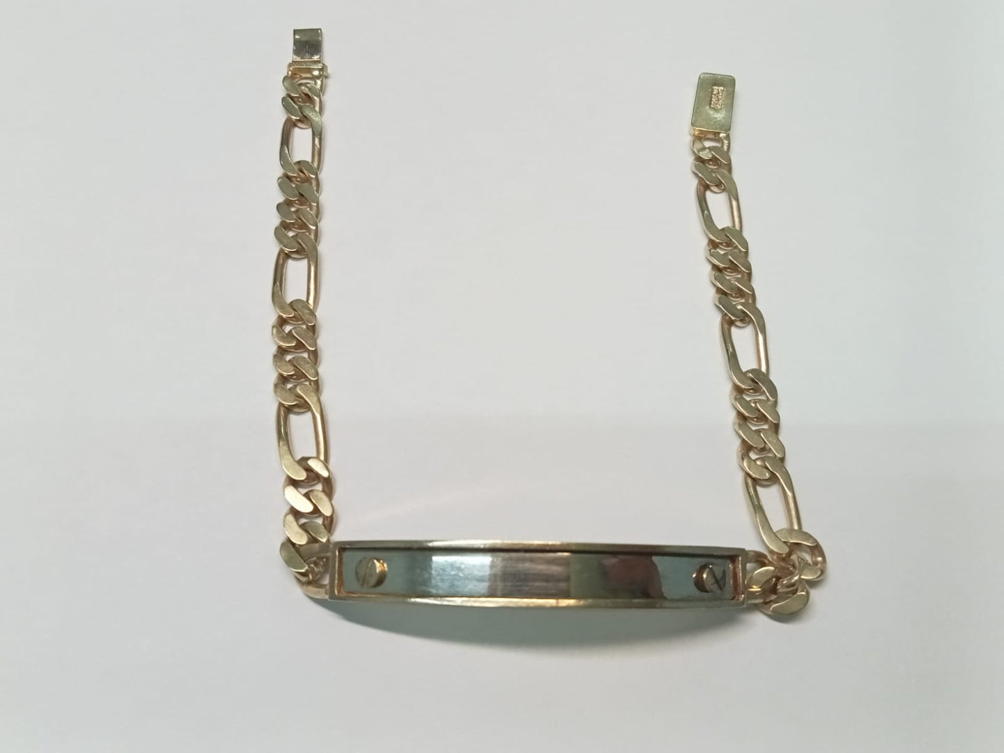 Esclava de oro 10k diseño placa 22cm 16.5gr
