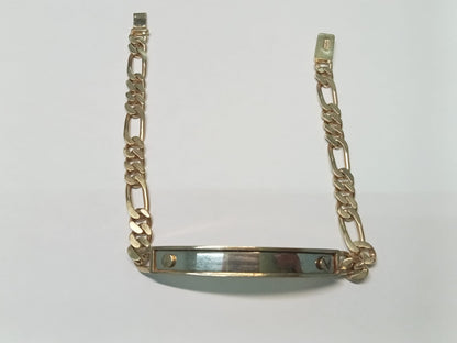 Esclava de oro 10k diseño placa 22cm 16.5gr