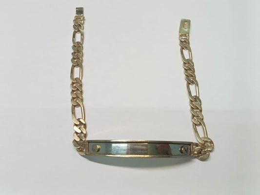 Esclava de oro 10k diseño placa 22cm 16.5gr