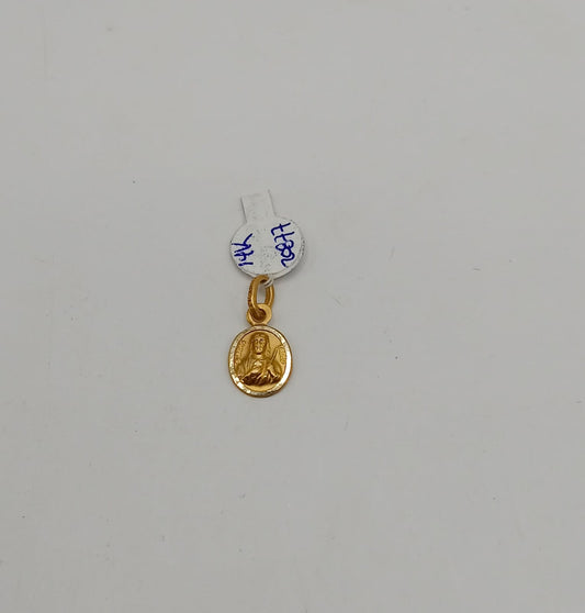 medalla religiosa ORO 14k peso .8gr, usado