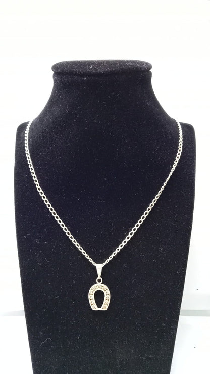cadena de plata y dije de herradura 8.4gr 29cm de largo