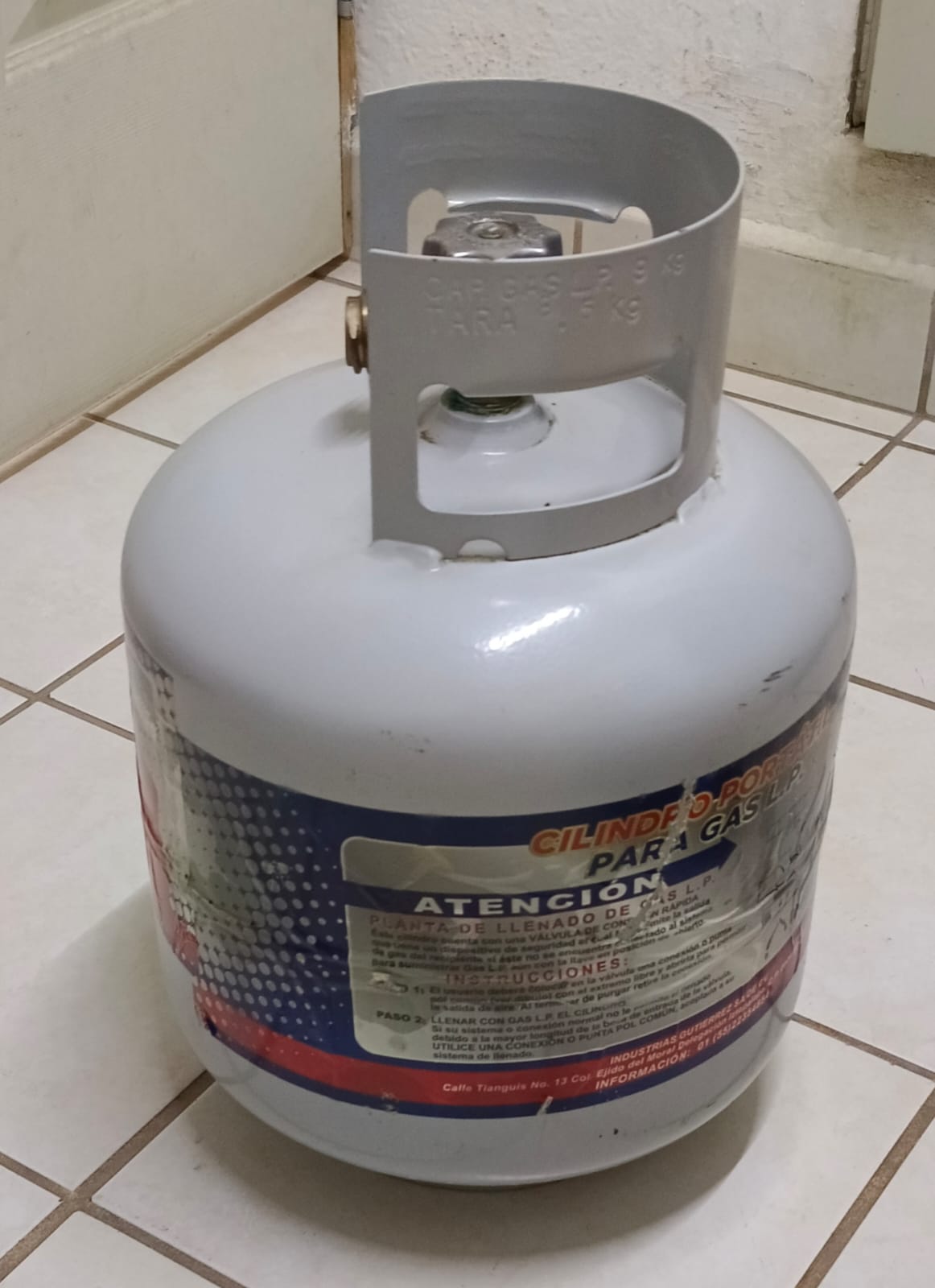 Cilindro de gas 10 kilos INGASU balb20