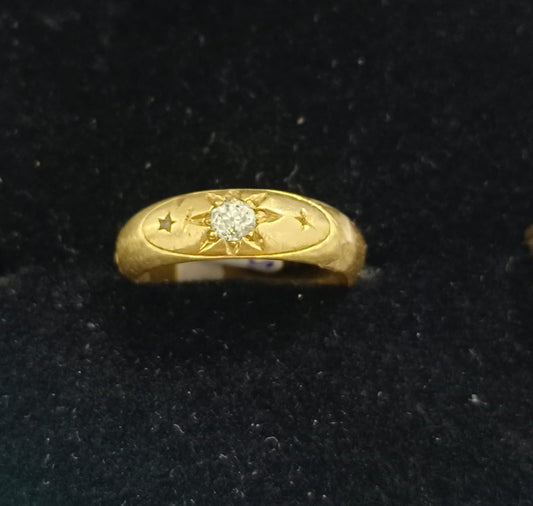 Anillo de ORO con sintético 10k peso 5gr, usado
