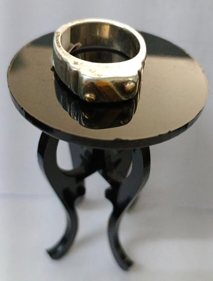 Anillo con dorados PLATA 925 peso 15.1gr, usado