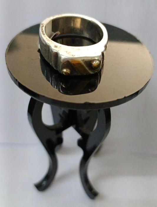 Anillo con dorados PLATA 925 peso 15.1gr, usado