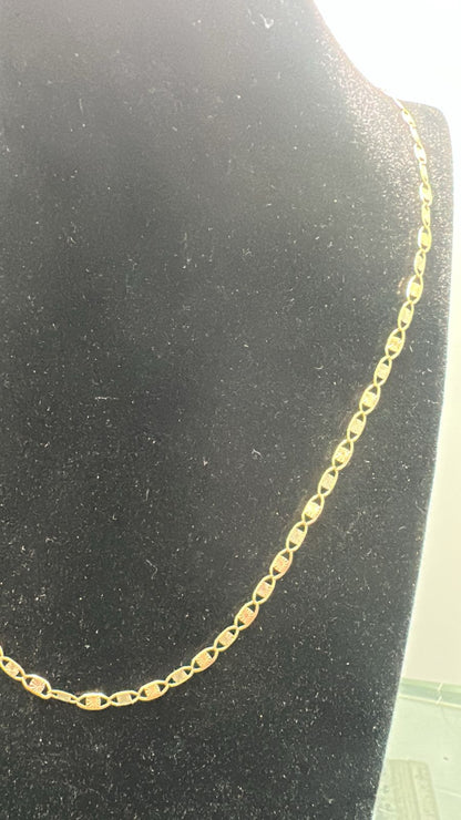 Cadena 10k estilo gucci oro Florentino (3 tonos) 23cm largo 3.5gr