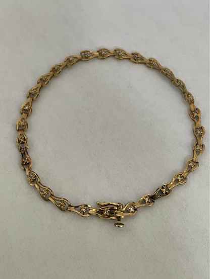 Pulsera de oro 10K | 3.3 g | 18.5 cm largo | 3 mm ancho