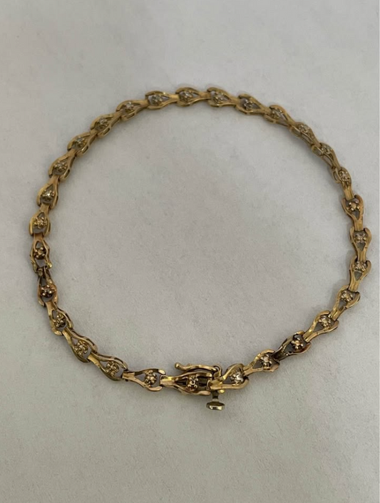 Pulsera de oro 10K | 3.3 g | 18.5 cm largo | 3 mm ancho