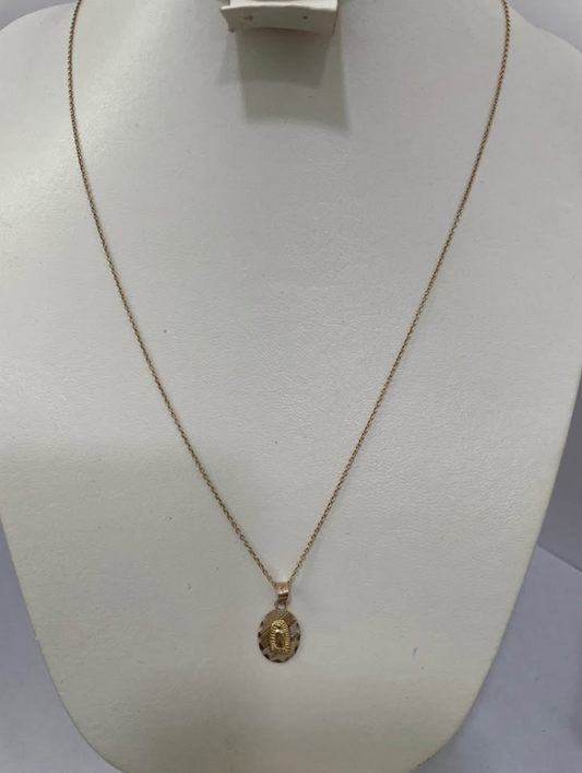 Cadena Con Dije Oro 10k / 2.3g / 52cm largo / 2mm ancho