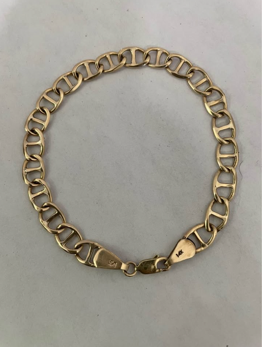 Pulsera de Oro 12K | 8.7 gr | 19.5 cm largo | 6 mm ancho