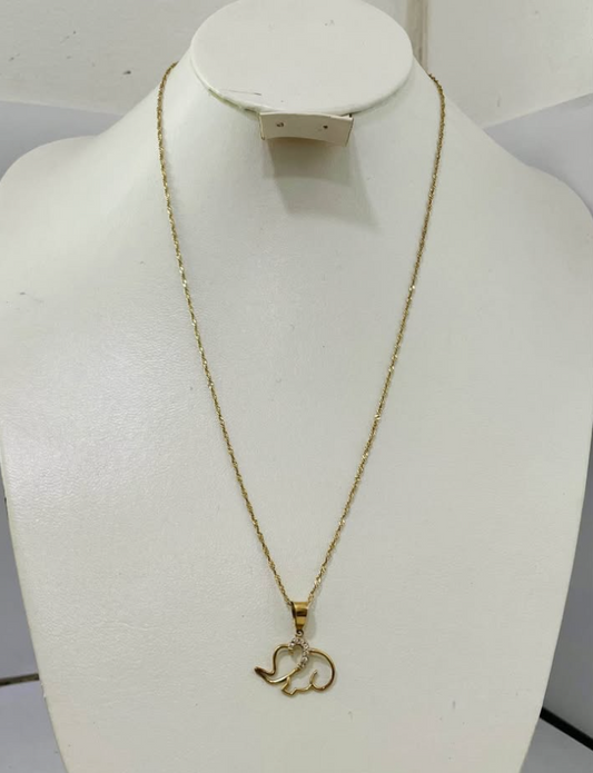 Cadena de Oro con Dije – Oro 10K | 1.6 g | 45 cm