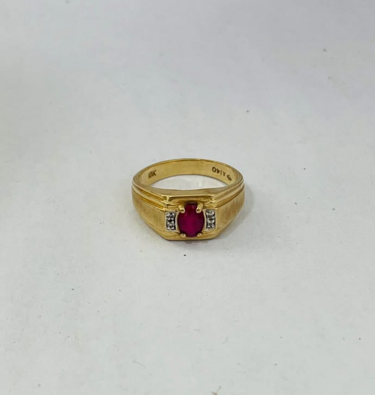 Anillo de Oro con Piedra – Oro 10K | Talla 22 mm
