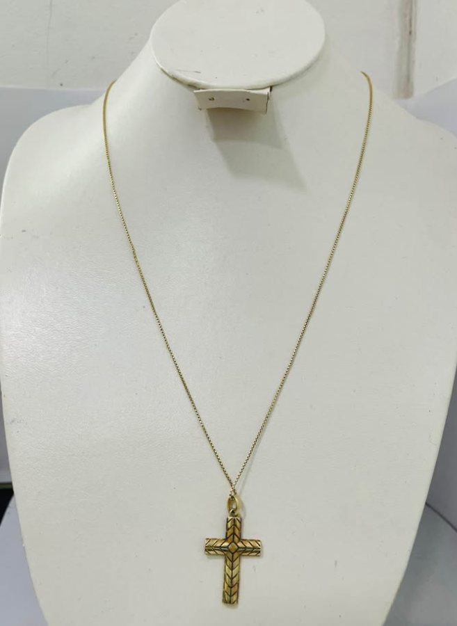 Cadena de Oro con Dije de Cruz 14K | 3.1 Gramos