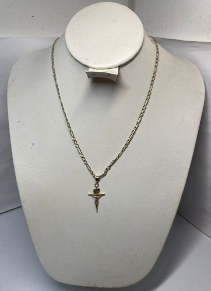 Cadena de oro con dije de cristo 4.6gr/10k