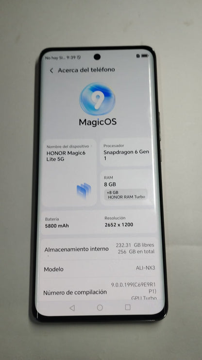 HONOR MAGIC 6 LITE 256GB LIBERADO-USADO