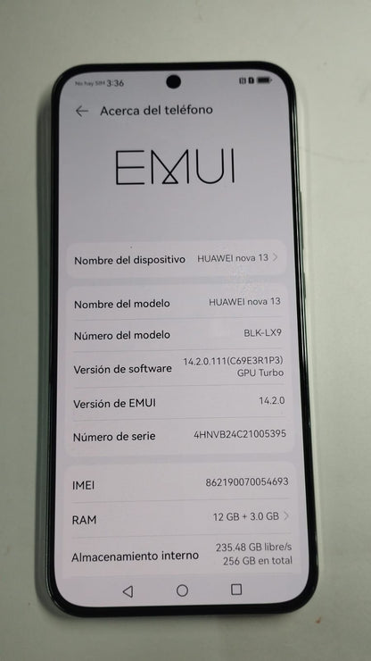 HUAWEI NOVA 13 - 256GB / 12GB RAM - USADO