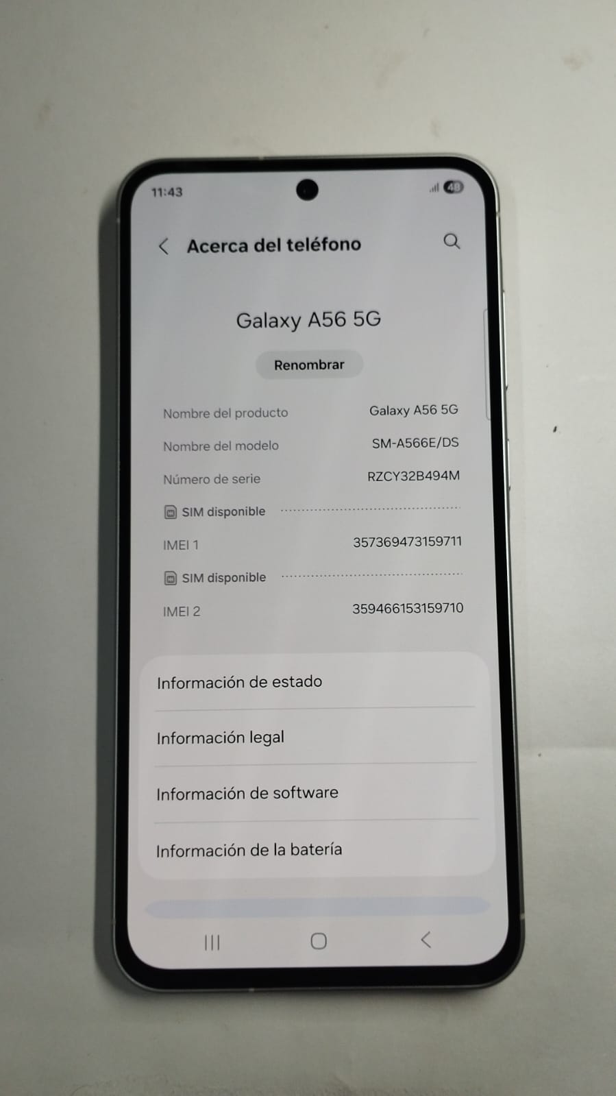 Samsung Galaxy A56 5G – 256 GB / 8 GB RAM