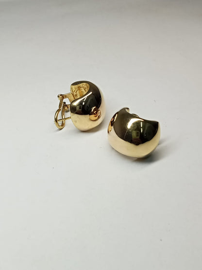 Par de Aretes Lisos en Oro 10K con Cierre de Presión – 5.4g