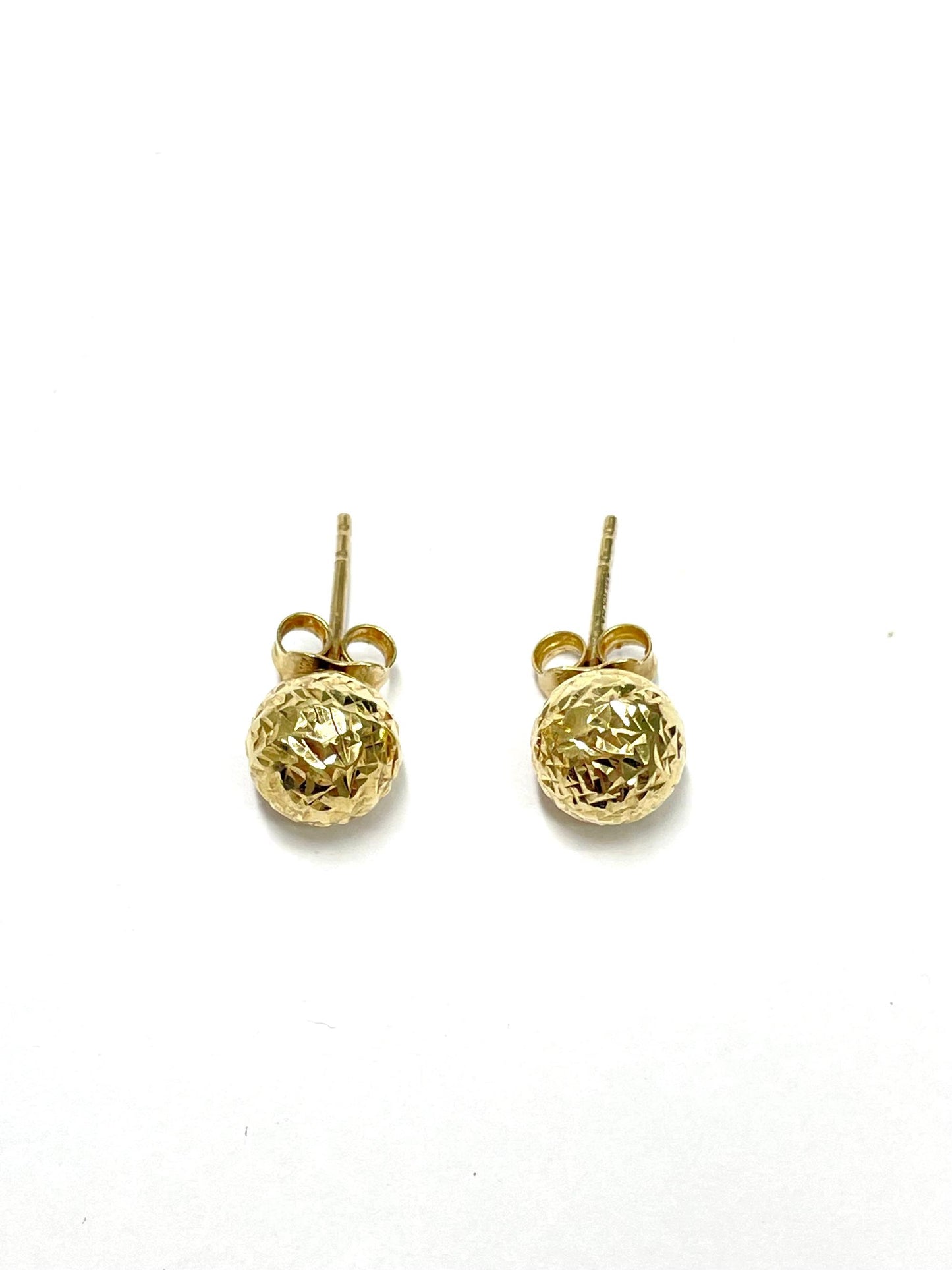 Aretes de Oro Bola Diseño Diamantado — 10k | 1gr