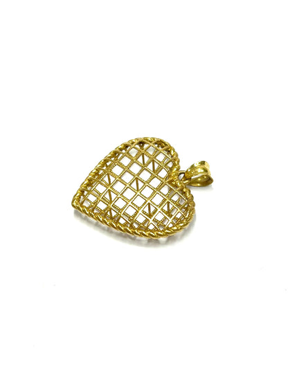 Dije de Oro Corazon Malla — 10k | 1.7gr | 2.7cm