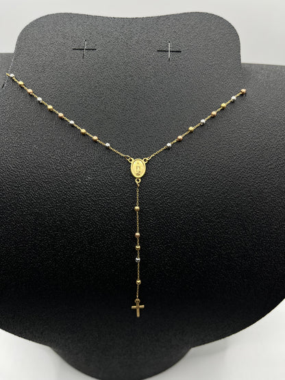 Rosario de Oro con Detalles en Florentino — 10k | 4.4gr | 30cm