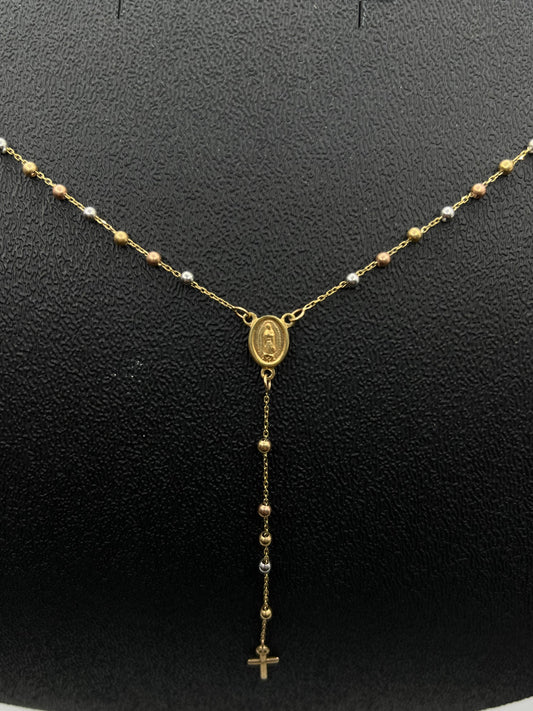 Rosario de Oro con Detalles en Florentino — 10k | 4.4gr | 30cm