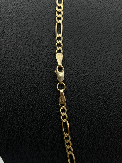 Cadena de Oro Figaro — 10k | 11.5r | 28cm (abrochada)