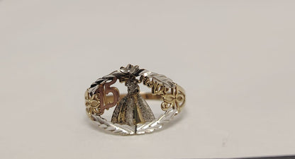 ✨ ANILLO DE 15 AÑOS ORO 10K – 1.3 GRAMOS (TALLA 18) ✨