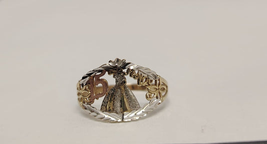 ✨ ANILLO DE 15 AÑOS ORO 10K – 1.3 GRAMOS (TALLA 18) ✨