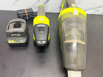 🔋✨ Combo Ryobi: Aspiradora + Lámpara con Cargador ✨🔋