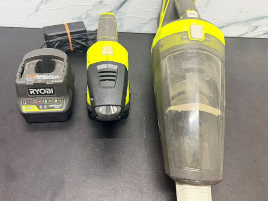 🔋✨ Combo Ryobi: Aspiradora + Lámpara con Cargador ✨🔋