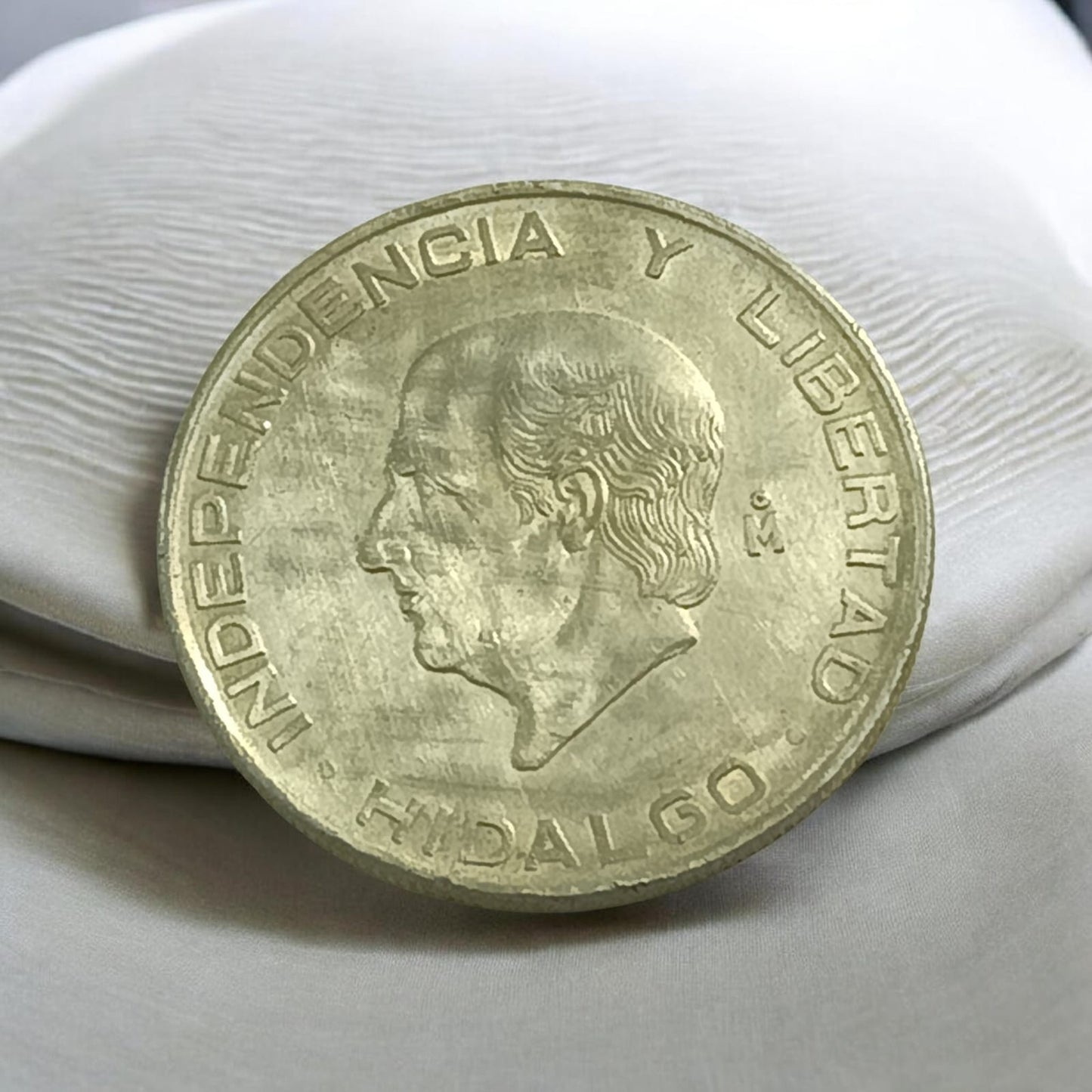 plata moneda de 5 pesos hidalgo chico .720 18g